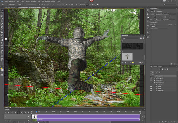  Zombie-Soldat springt durch einen Wald? Mit Adobe Fuse ein Kinderspiel...