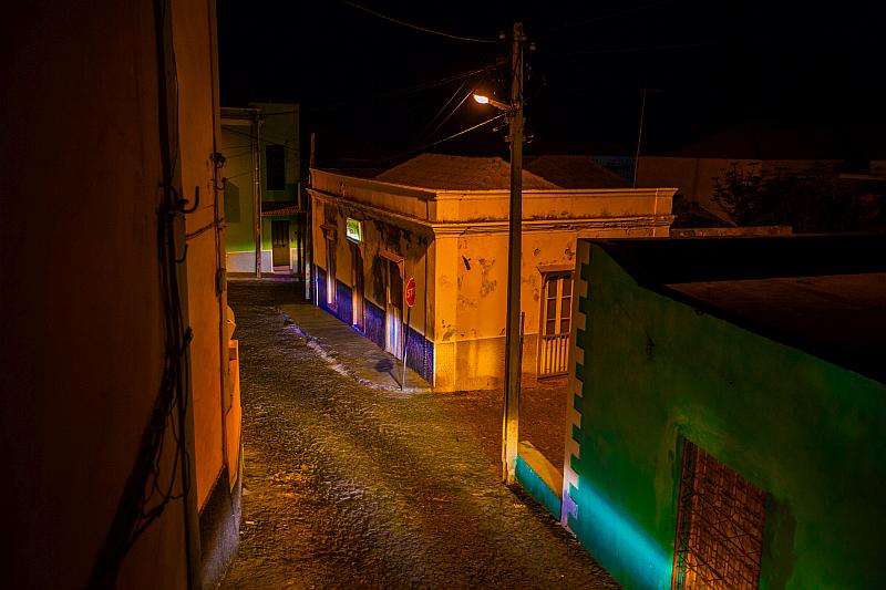 lonely street at night-time on Cape Verde
